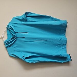 Nike Pro Dri-Fit Hooded Activewear Sweater blue Thumbhole Size medium Pullover